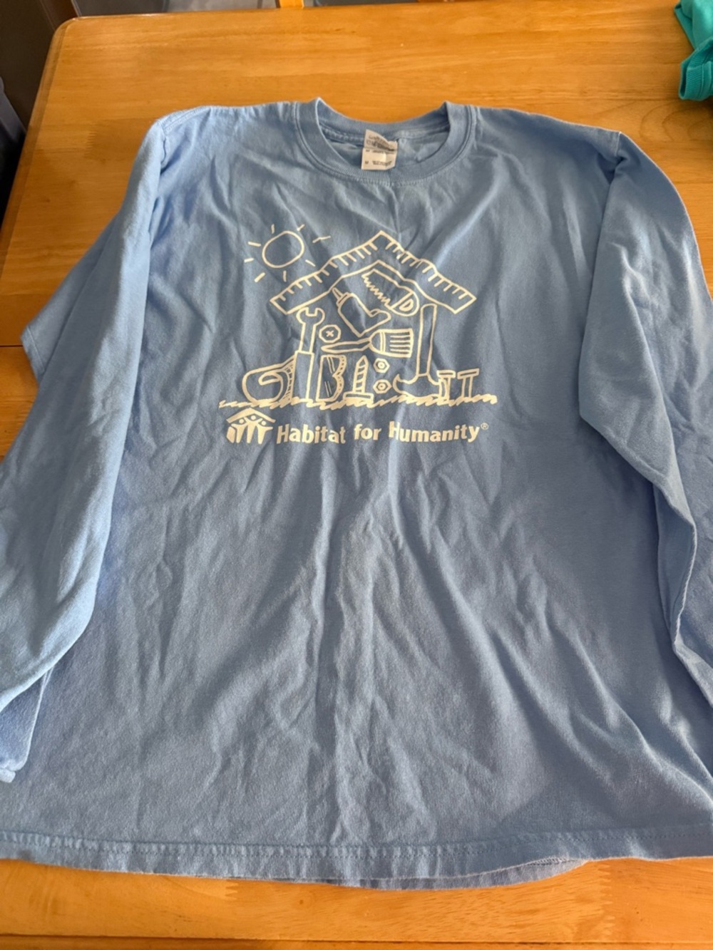 Gildan Light Blue Long Sleeve Habitat for Humanity Graphic Tee